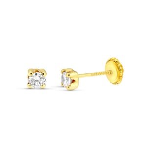 Pendiente circonita 3.3mm oro 18k
