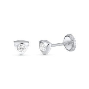 Pendientes triangulo 4.3mm oro blanco 18k