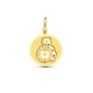 Colgante oro osito con reloj