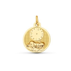 Colgante oro niña con reloj