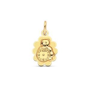 Colgante Oro osito con reloj