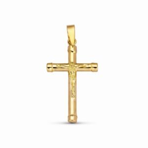 Cruz de oro amarillo con cristo 18k