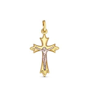 Cruz Oro amarillo con cristo 18k