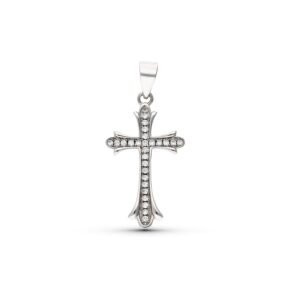 Colgante cruz con circonitas en plata