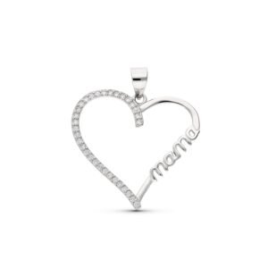 Colgante plata corazón circonitas