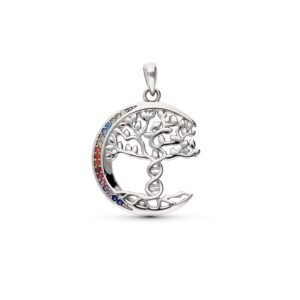 Colgante plata árbol de la vida y luna
