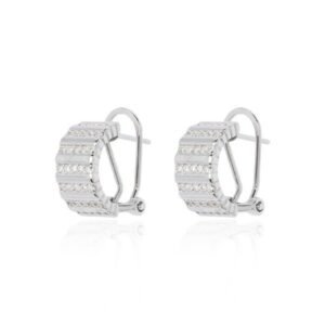 Pendientes de plata rodiada circonitas