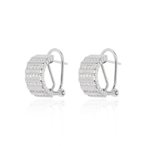 Pendientes de plata rodiada circonitas