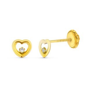 Pendientes corazón oro 18k
