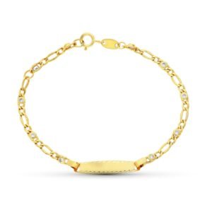 Esclava oro bebe 18k 15cm piedras