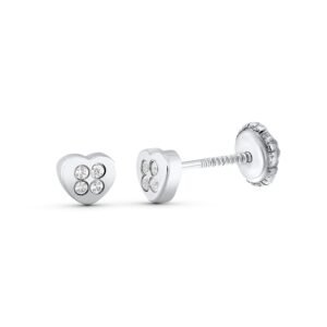 Pendientes corazon oro blanco 18k