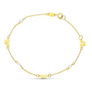 Pulsera comunión oro 18k mariposa
