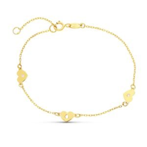 Pulsera comunión oro 18k corazón