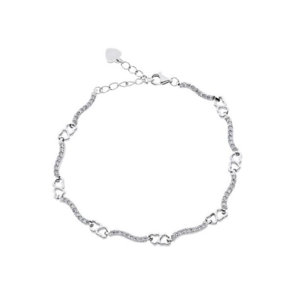 Pulsera Plata Rodio Circonitas