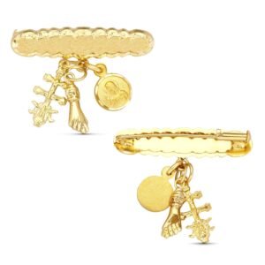 ALFILER BEBE,CRUZ,PUÑO Y MEDALLA ORO 18K