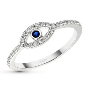 SORTIJA CIRCONITAS Y PIEDRA AZUL