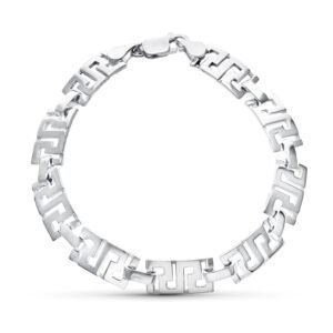 PULSERA PLATA ESLABONES GRECA