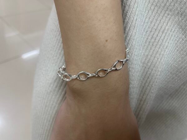 PULSERA PLATA ESLABONES REDONDOS - Imagen 3