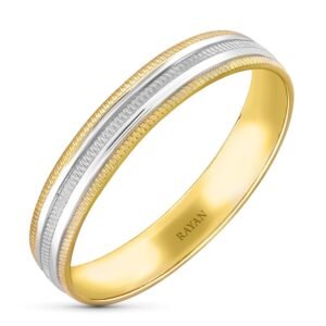ALIANZA ORO BICOLOR 18K 4MM "LLUVIA"