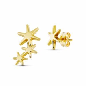 PENDIENTES ORO ESTRELLA Y ESTRELLA TREPADORA 18K
