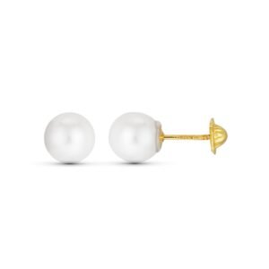PENDIENTES PERLA ORO 18K ROSCA