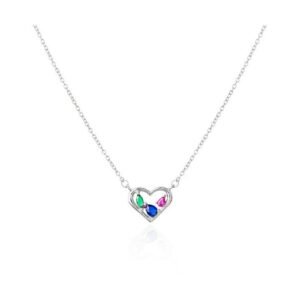 Gargantilla Plata Rodio Corazón Circonitas