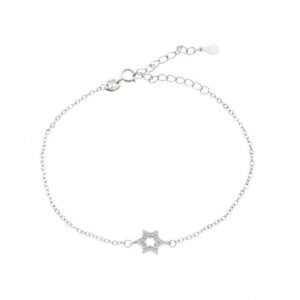 Pulsera Plata Rodiada Estrella con Circonitas