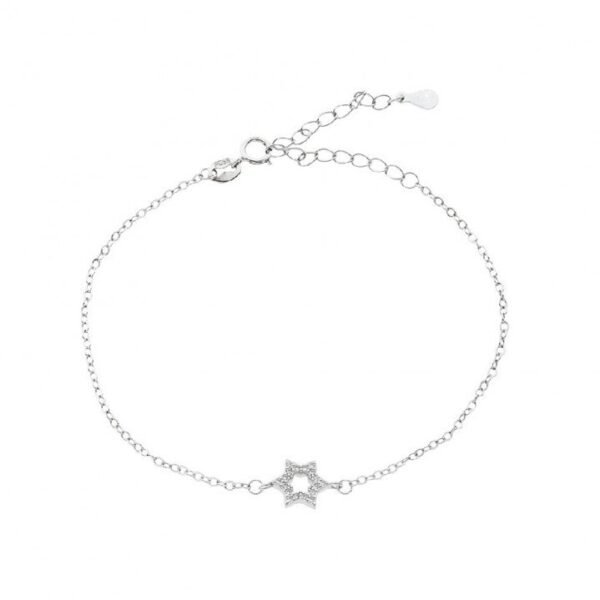Pulsera Plata Rodiada Estrella con Circonitas