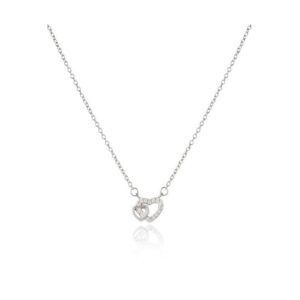 Gargantilla Plata Rodio Corazones Circonitas