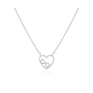 Gargantilla Plata Rodio Corazón Infinito Circonitas