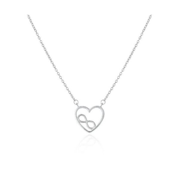Gargantilla Plata Rodio Corazón Infinito Circonitas