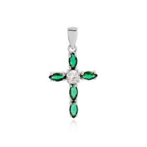 CRUZ PLATA CIRCONITAS COLOR