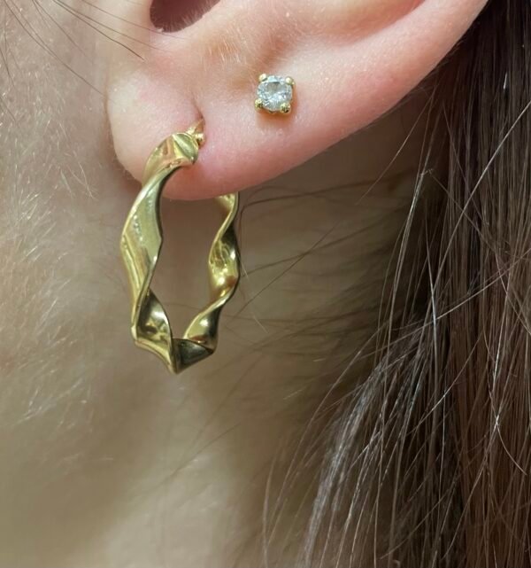 AROS TRENZADOS ORO 18 KILATES - Imagen 3