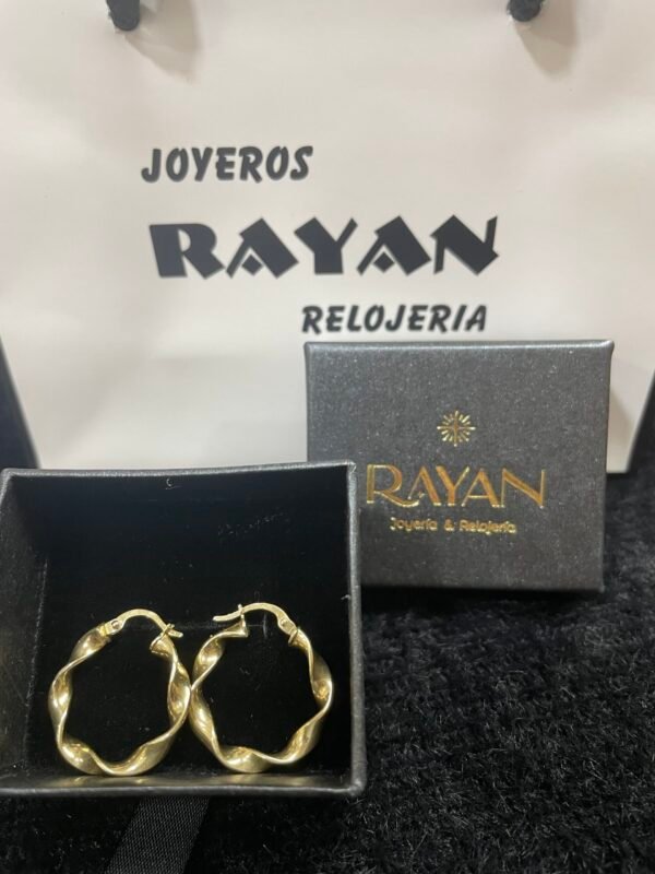 AROS TRENZADOS ORO 18 KILATES - Imagen 4