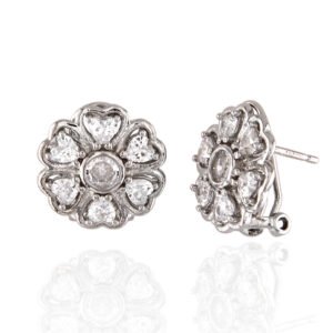 PENDIENTES PLATA FLOR PALILLO OMEGA