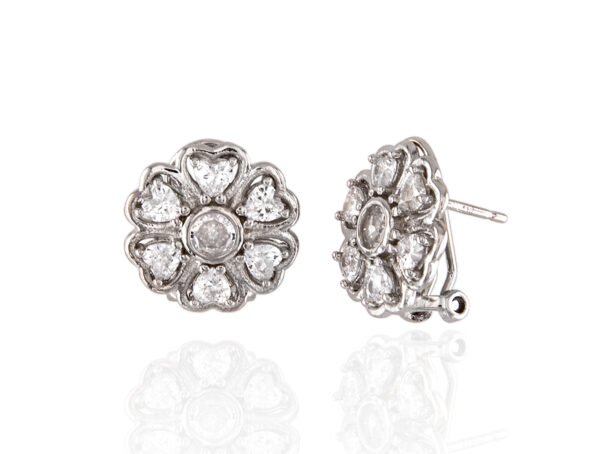 PENDIENTES PLATA FLOR PALILLO OMEGA