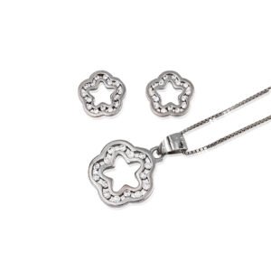 JUEGO PLATA FLOR CIRCONITAS
