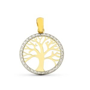 COLGANTE ARBOL DE LA VIDA BICOLOR ORO 18K