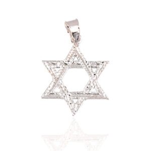 Colgante plata estrella david mediana