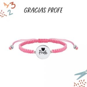 PULSERA HILO ROSA PROFE PLATA