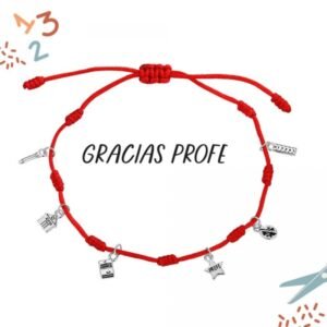 PULSERA PLATA HILO ROJO PROFE