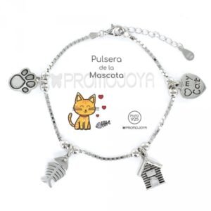 PULSERA PLATA DE LA MASCOTA GATO