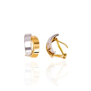 PENDIENTES BANDA BICOLOR ORO 18 KILATES