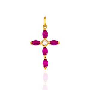CRUZ ORO RUBI 18 KILATES
