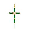 CRUZ ORO ESMERALDA 18 KILATES