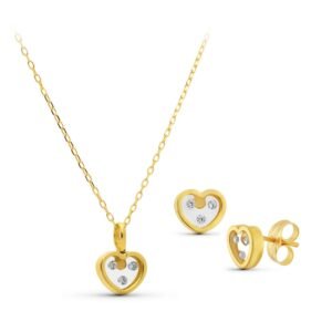 JUEGO ORO PENDIENTES Y GARGANTILLA ORO 18K