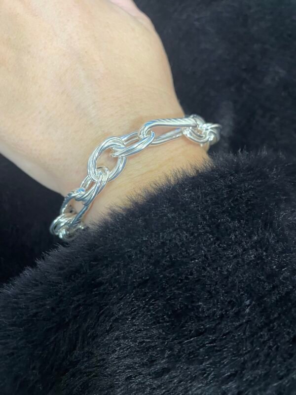 PULSERA PLATA ASA GRANDES DOBLES - Imagen 3