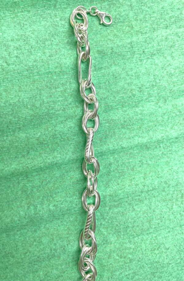 PULSERA PLATA ASA GRANDES DOBLES - Imagen 4
