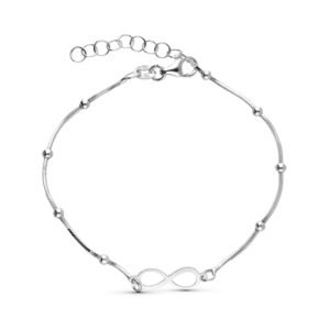 PULSERA PLATA BOLITAS Y INFINITOS
