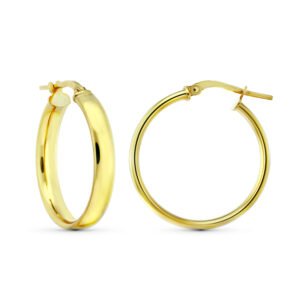 AROS PLATA CHAPADOS EN ORO LISOS ANCHOS 2.5